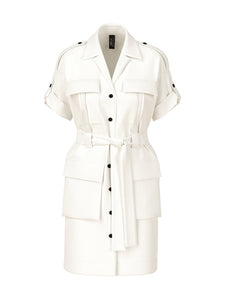 Uni Hemdblusenkleid im Utility-Style