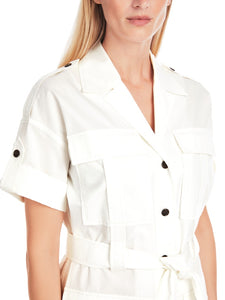 Uni Hemdblusenkleid im Utility-Style