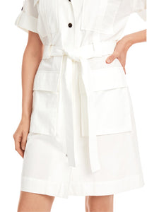 Uni Hemdblusenkleid im Utility-Style