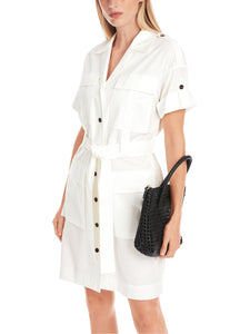 Uni Hemdblusenkleid im Utility-Style