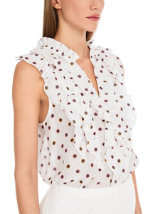 Volant-Bluse mit Tupfen