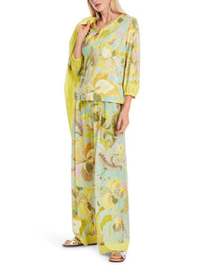 Weite Bluse mit Blatt-Motiv