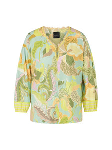 Weite Bluse mit Blatt-Motiv
