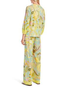 Weite Bluse mit Blatt-Motiv