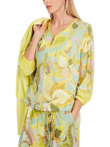 Weite Bluse mit Blatt-Motiv