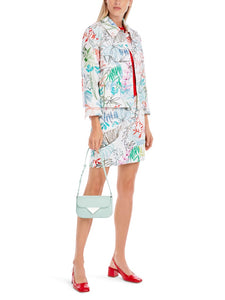 Jacke mit artsy Blatt-Motiv
