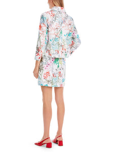 Jacke mit artsy Blatt-Motiv