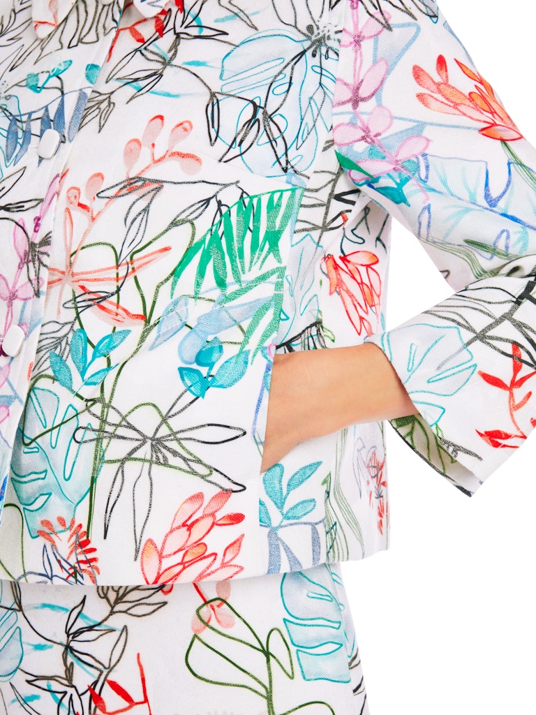 Jacke mit artsy Blatt-Motiv
