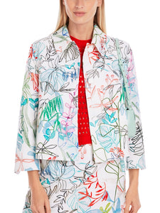 Jacke mit artsy Blatt-Motiv