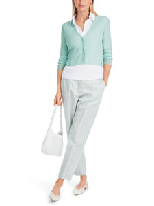 Uni Cardigan mit V-Neck - 100 % Wolle