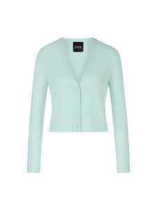 Uni Cardigan mit V-Neck - 100 % Wolle