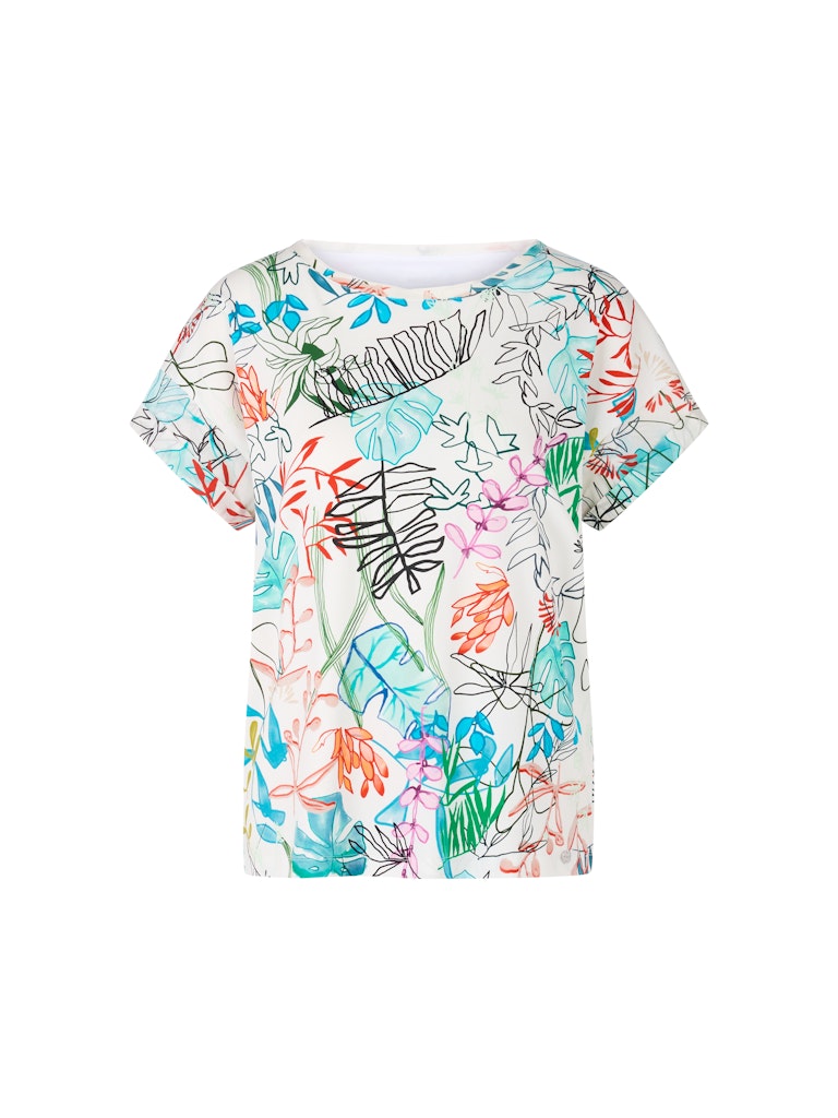 Oversized T-Shirt mit Blatt-Dessin