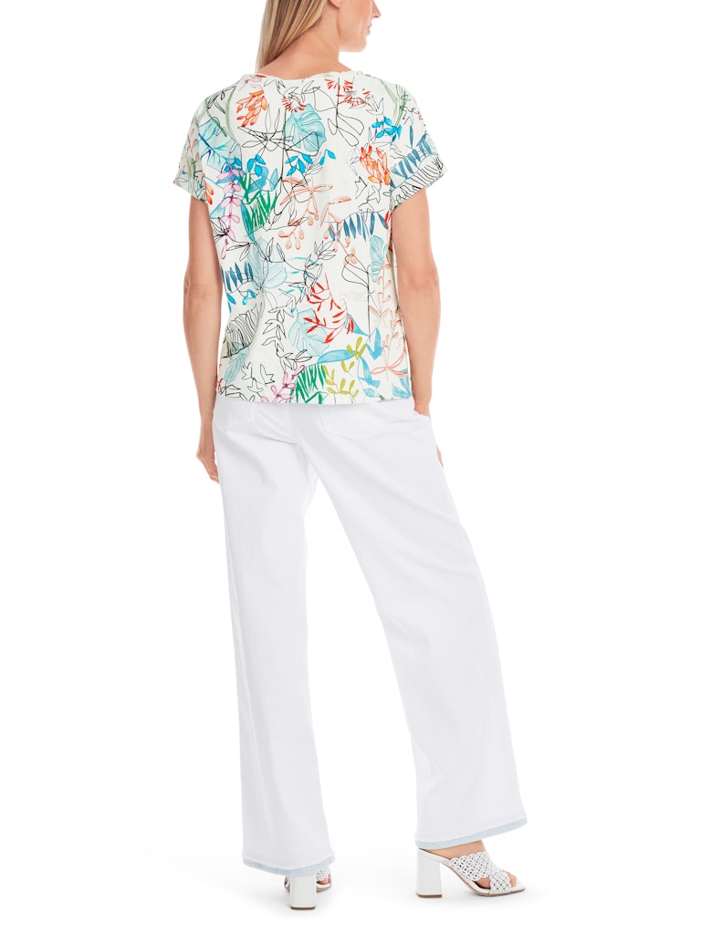 Oversized T-Shirt mit Blatt-Dessin