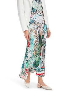 Midi Plissee Rock - mit Print