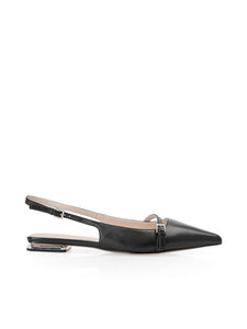 Leder-Ballerina im Slingback-Stil