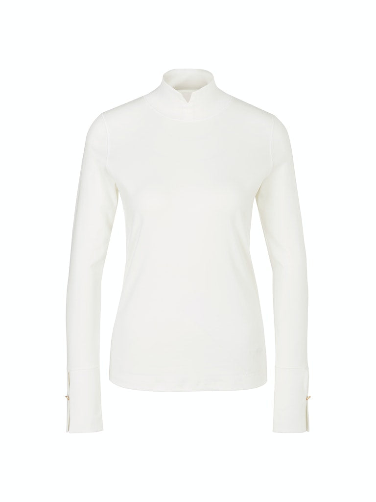 T-Shirt mit geschlitztem Rollkragen