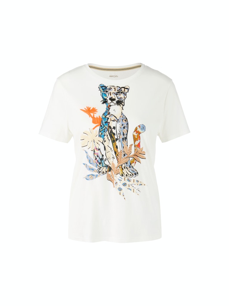 T-Shirt mit Tiger-Applikation