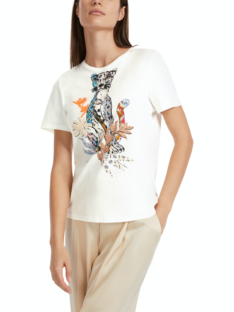 T-Shirt mit Tiger-Applikation