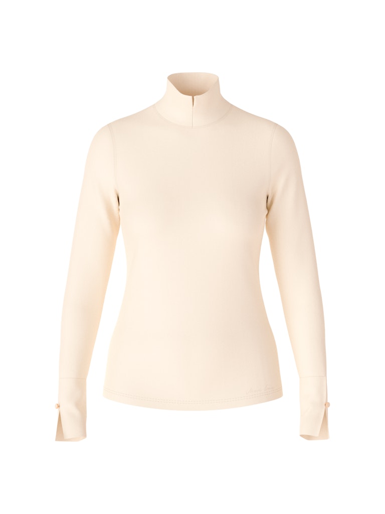 T-Shirt mit geschlitztem Rollkragen