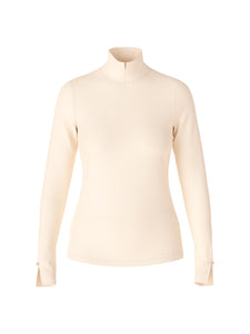 T-Shirt mit geschlitztem Rollkragen