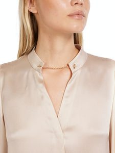 Elegante Seidenbluse mit Stehkragen