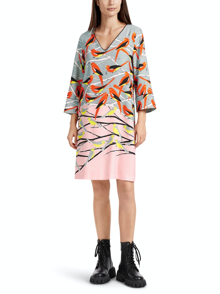 Legeres Kleid mit Vogel-Dessin