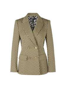 Zweireihiger Blazer mit Webdessin