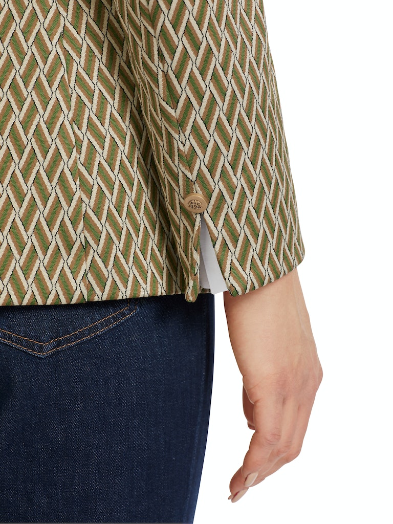 Zweireihiger Blazer mit Webdessin