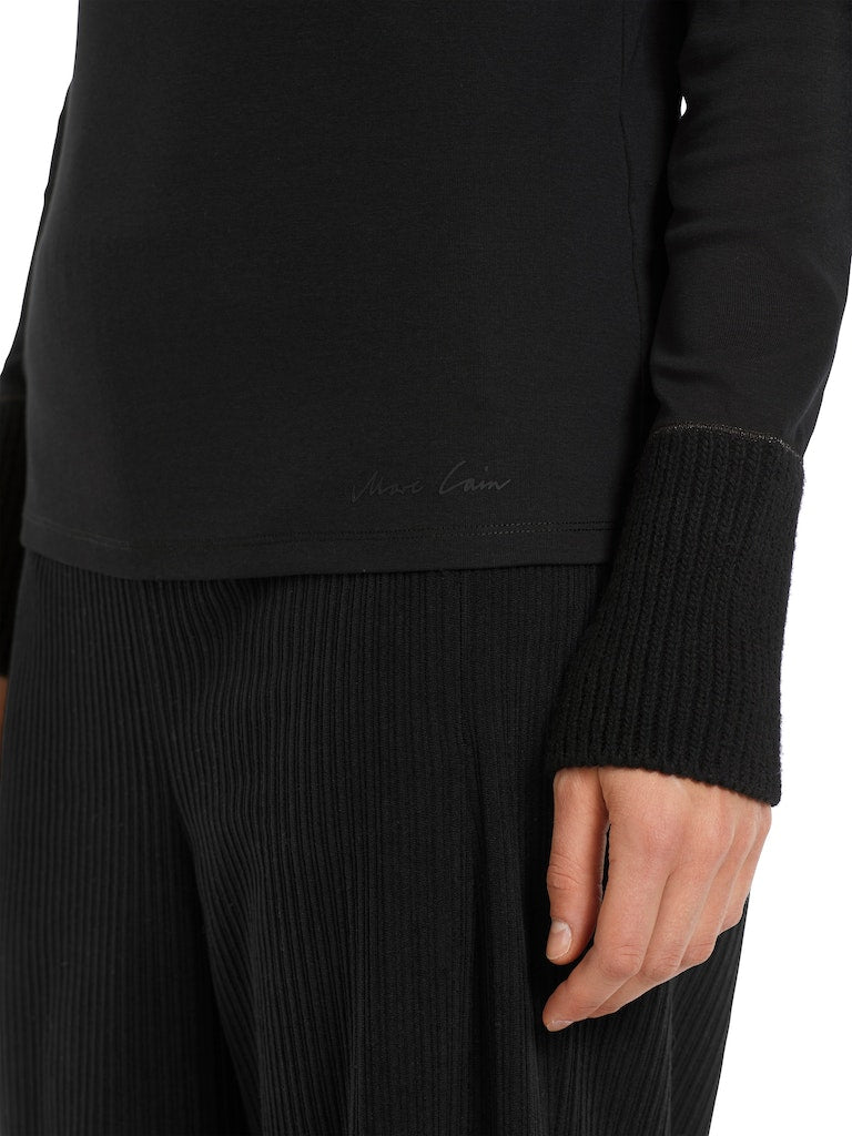 Longsleeve mit Materialmix