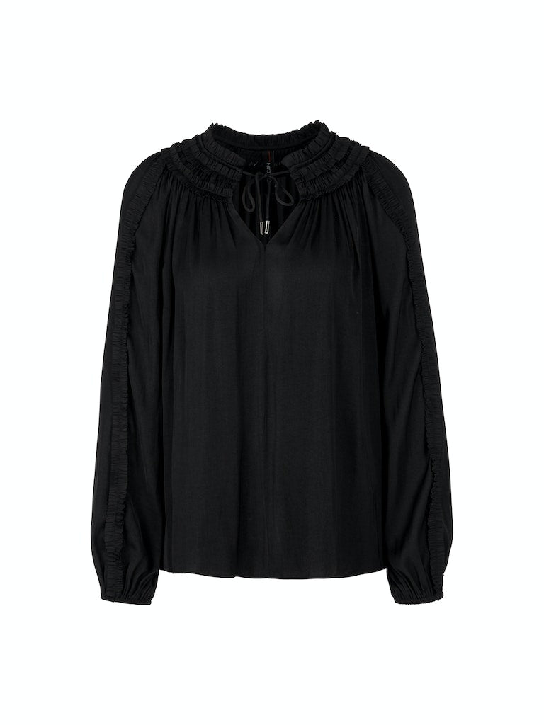 Raglanbluse mit Rüschendetails