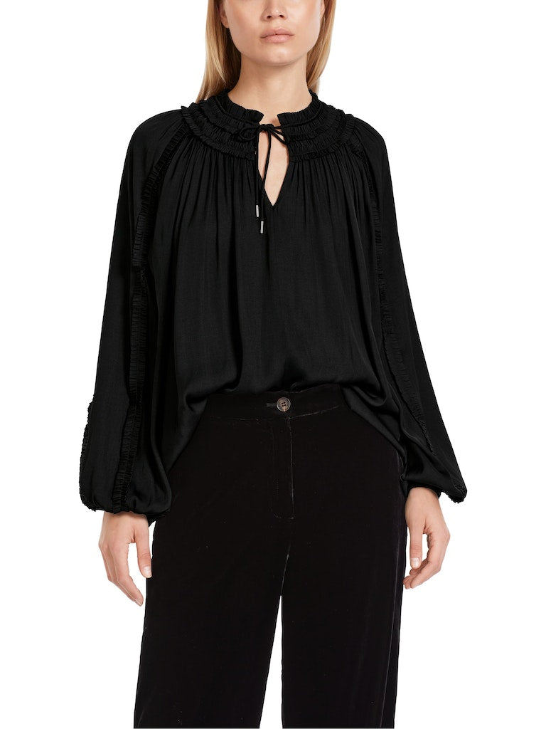 Raglanbluse mit Rüschendetails