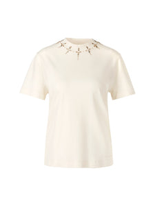 T-Shirt mit Strass-Details
