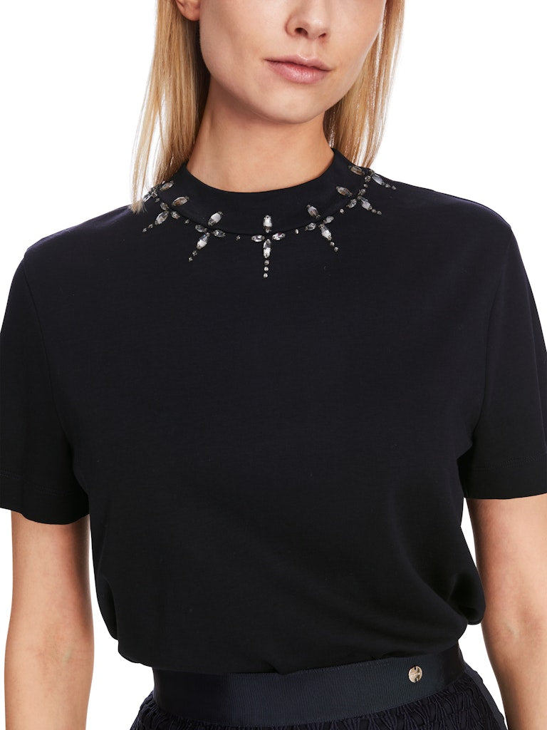 T-Shirt mit Strass-Details