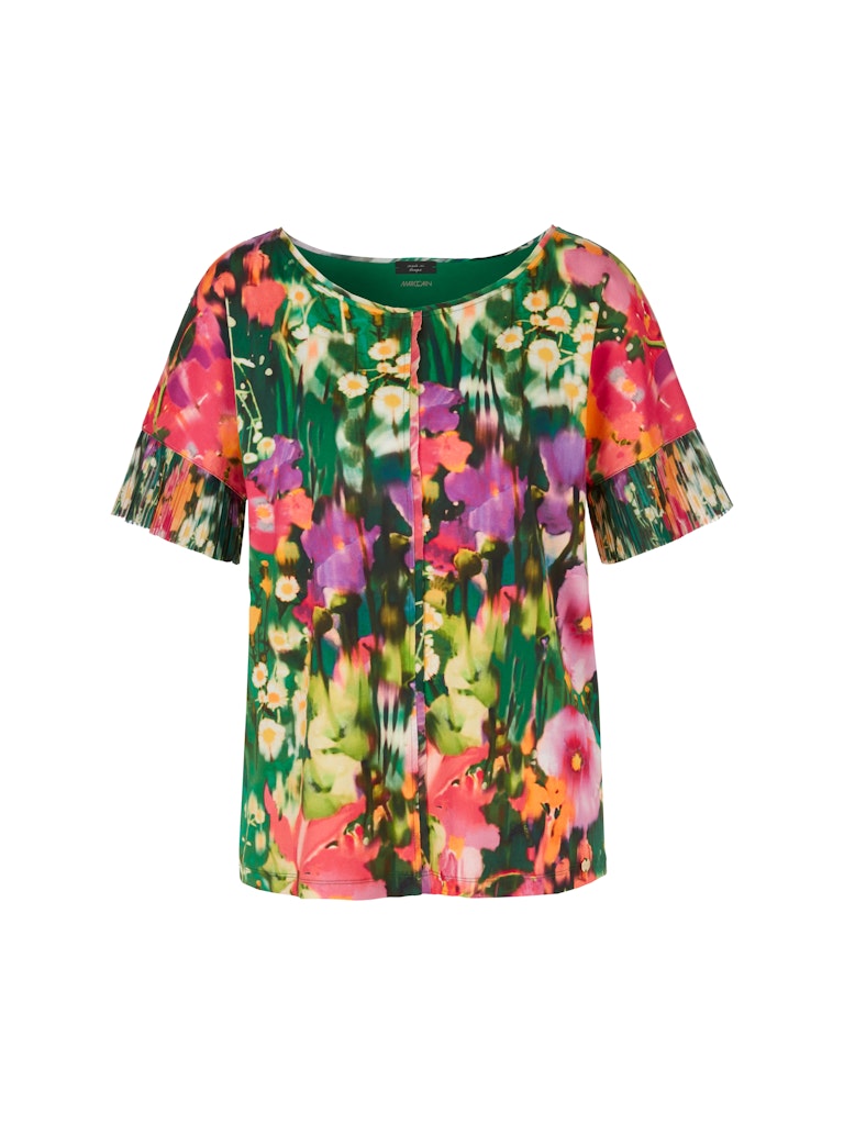 T-Shirt mit plissierten Ärmeln
