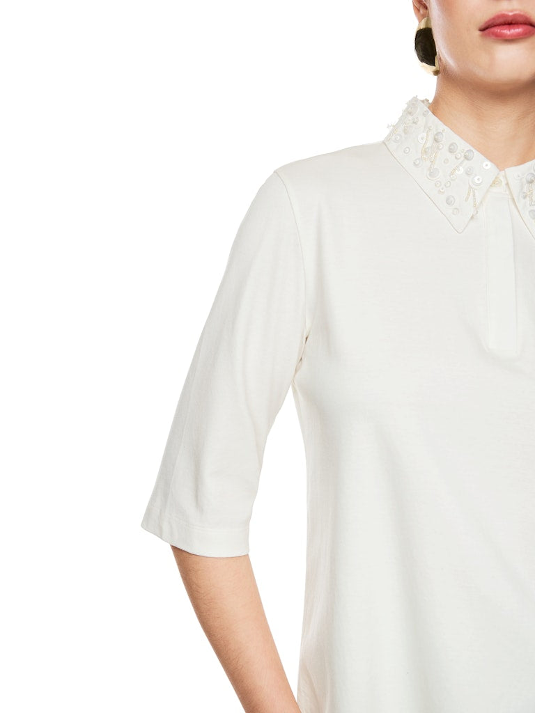 Poloshirt mit Schmuckperlen