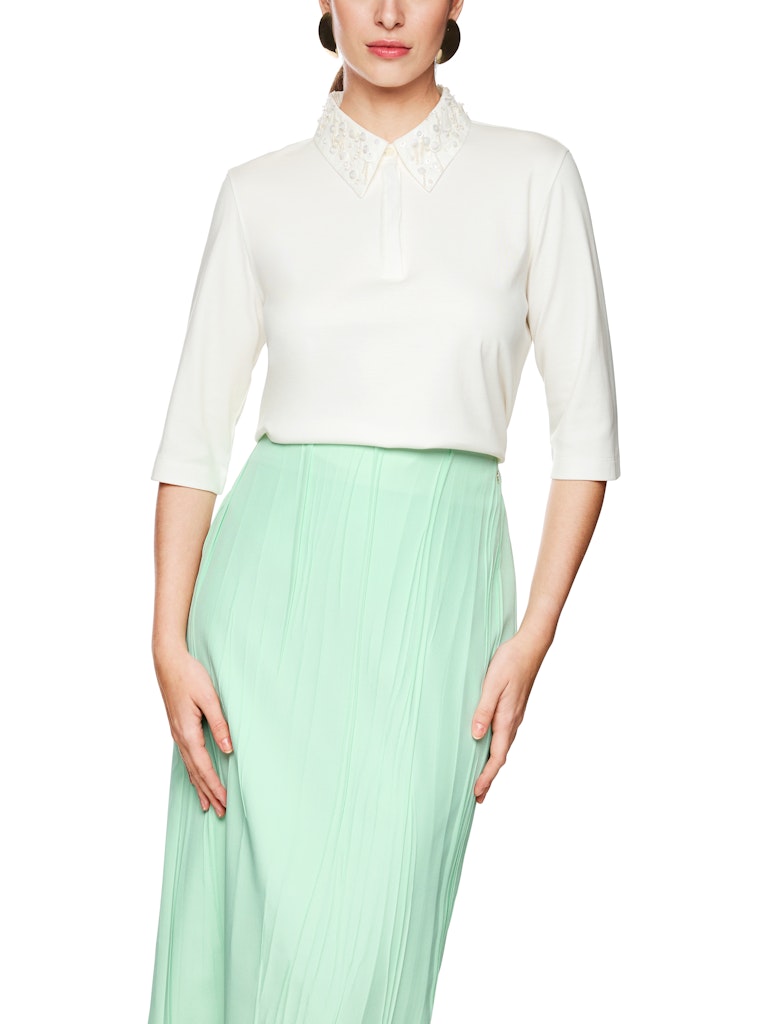 Poloshirt mit Schmuckperlen