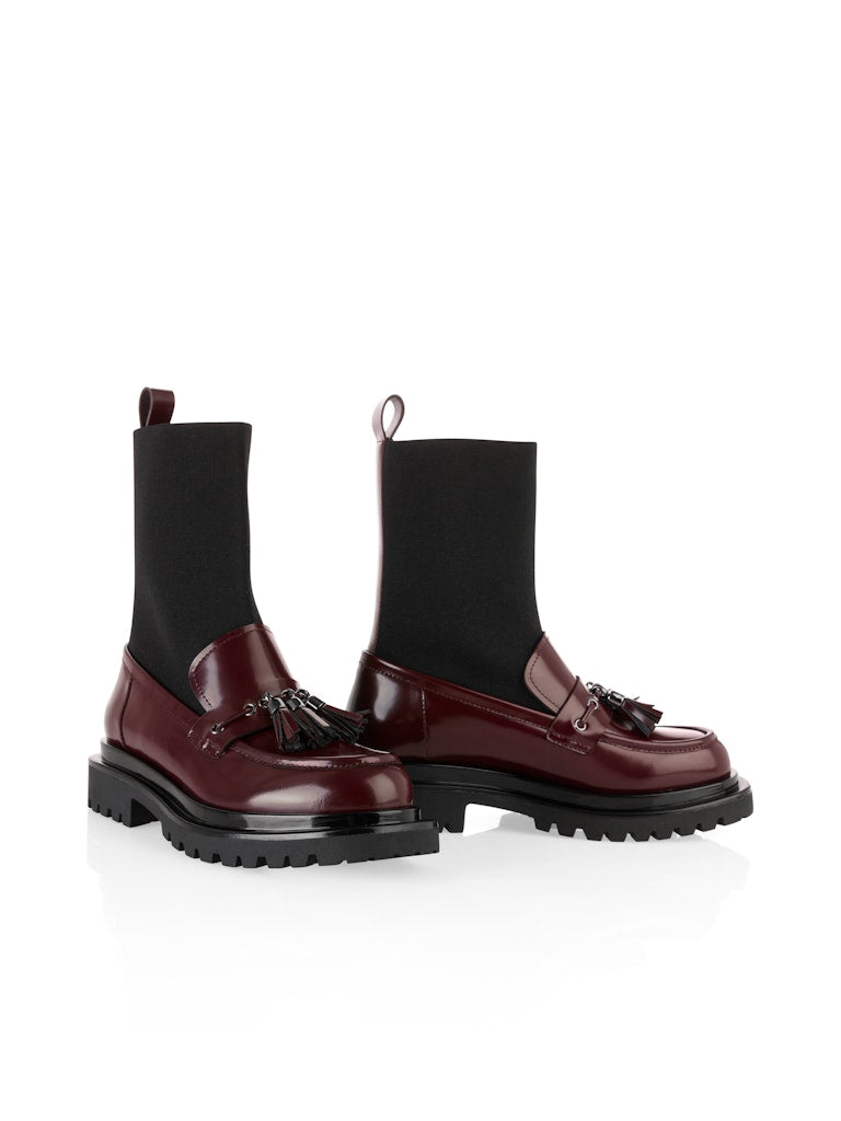 Mokassin-Halbschuh mit Strickschaft