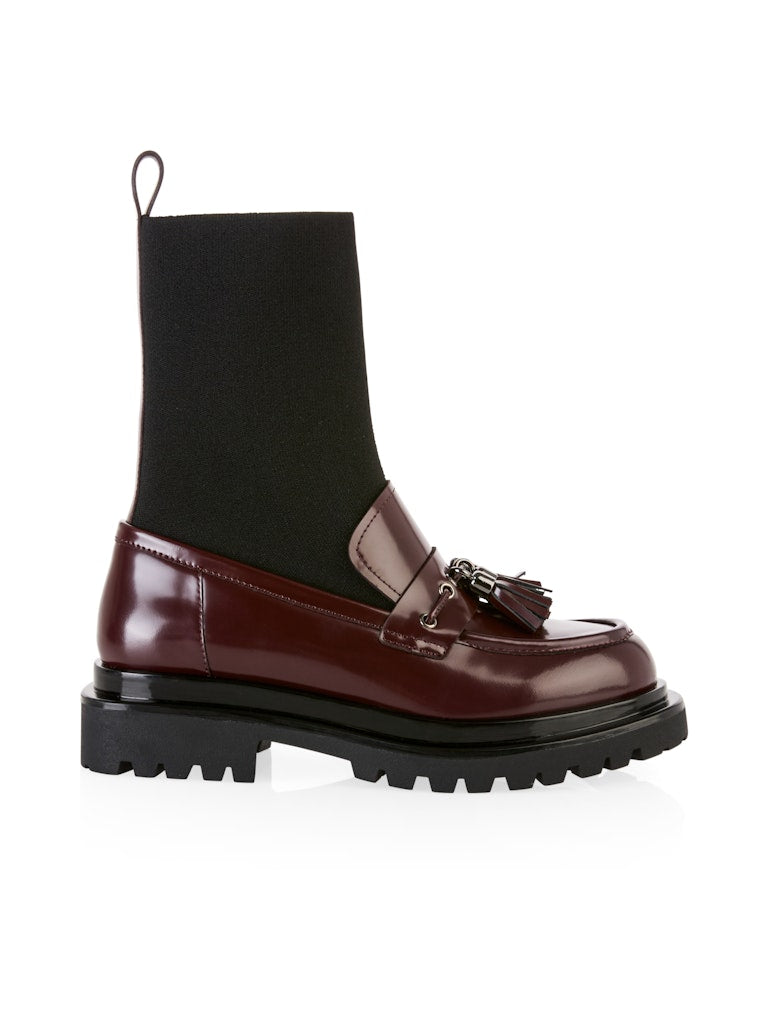 Mokassin-Halbschuh mit Strickschaft