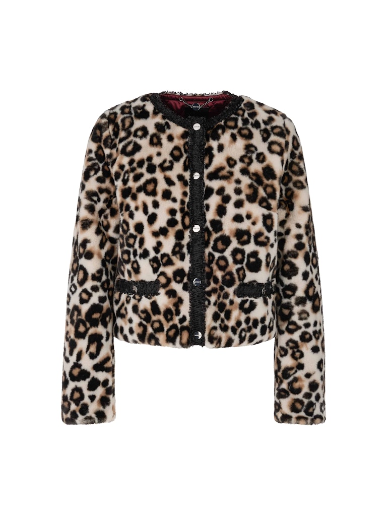 Kurze Leo-Print Jacke