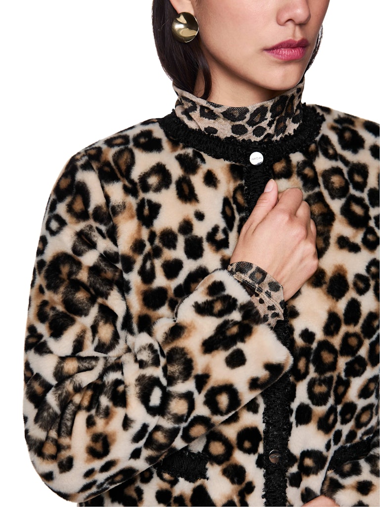 Kurze Leo-Print Jacke