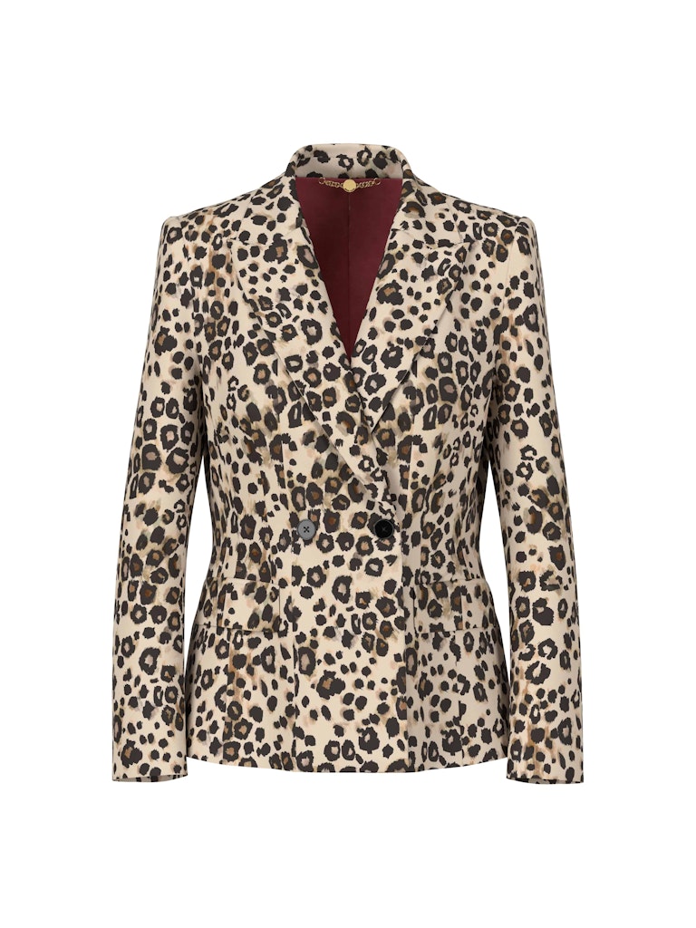 Leo-Print Blazer aus Scuba-Jersey