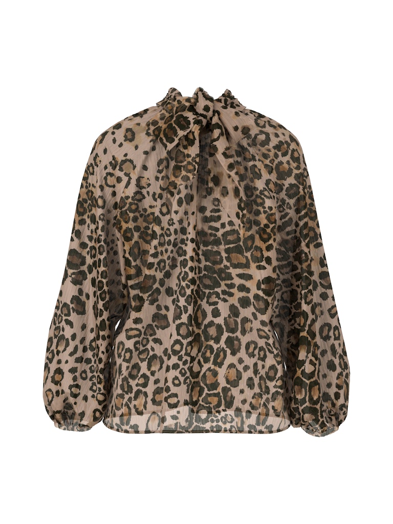 Schluppenbluse mit Leo-Print