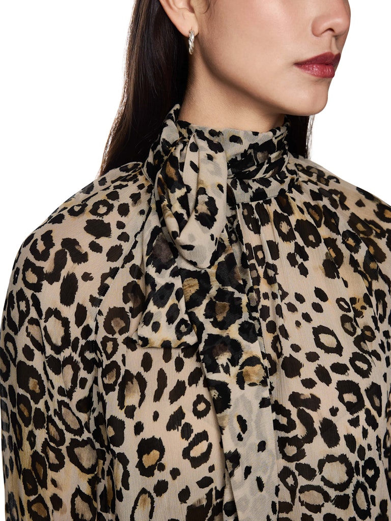Schluppenbluse mit Leo-Print
