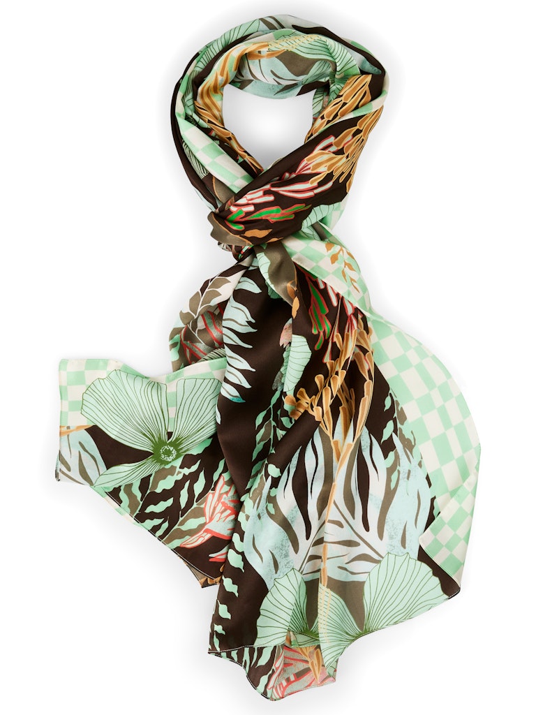Seidenschal mit floralem Print