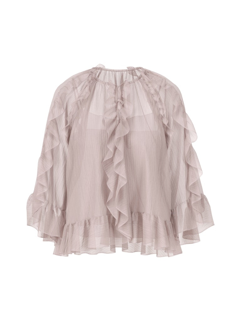 Volant-Bluse im Boho-Stil