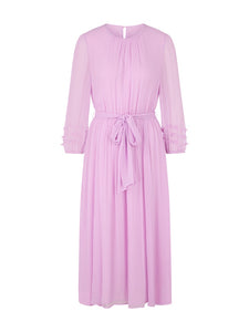Uni Kleid aus zartem Viskose-Crêpe