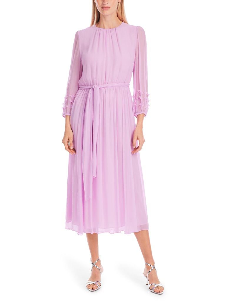Uni Kleid aus zartem Viskose-Crêpe