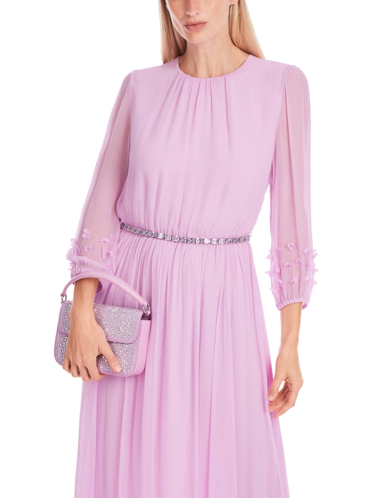 Uni Kleid aus zartem Viskose-Crêpe