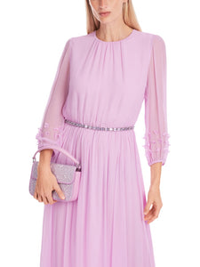 Uni Kleid aus zartem Viskose-Crêpe