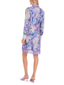Kurzes Hemdblusenkleid mit Blumen-Print